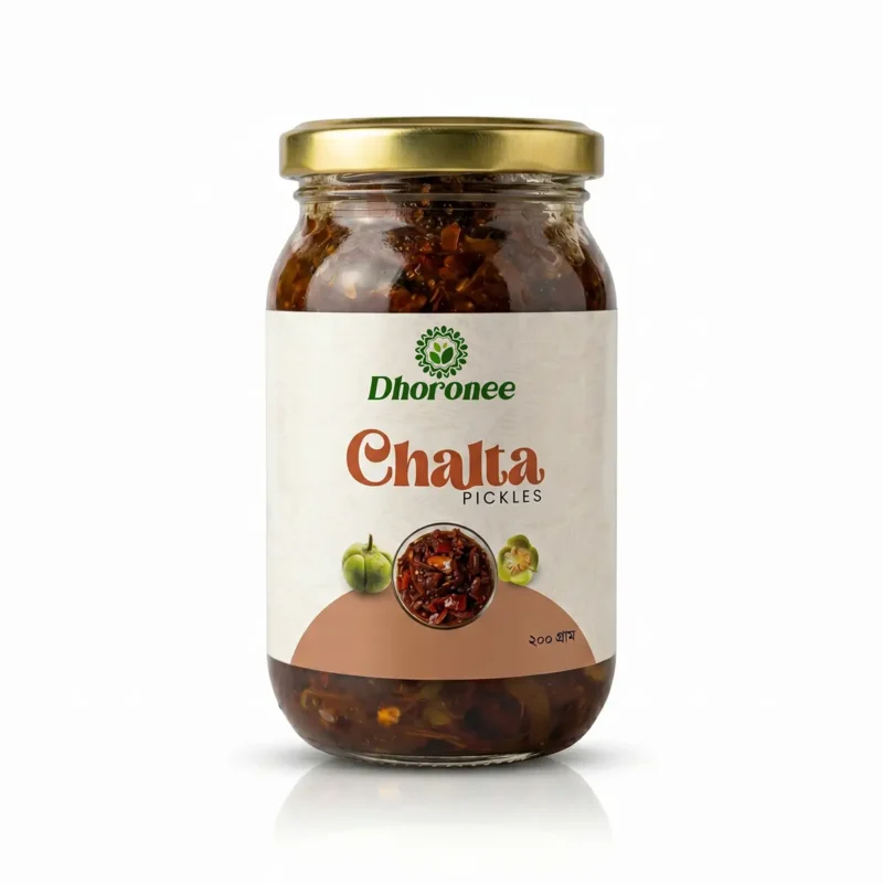 Dhoronee chaltar achar chalta pickle 200g jar packaging