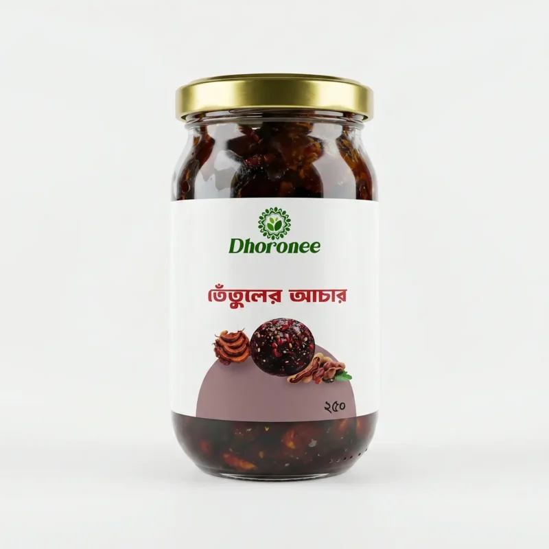 Dhoronee tetuler achar tamarind pickle 250g jar packaging