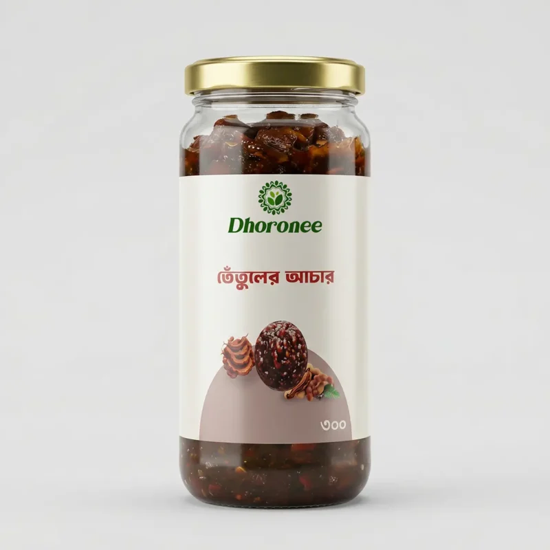 Dhoronee tetuler achar tamarind pickle 300g jar packaging