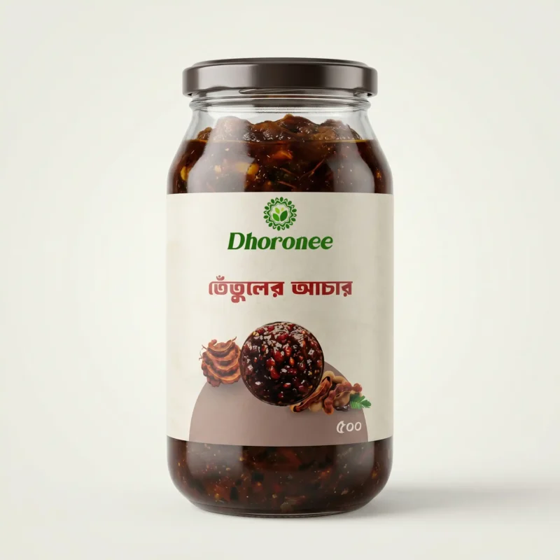 Dhoronee tetuler achar tamarind pickle 500g jar packaging